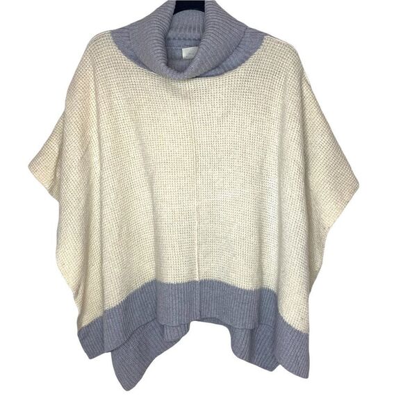 ARITZIA Wilfred Free Welsh Poncho Sweater-CREAM/GREY - Picture 3 of 9